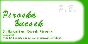 piroska bucsek business card